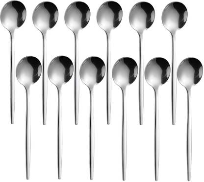 OICIA Silver Mini Espresso Spoons, Spoon for Tea & Coffee, Dessert & Appetizer Spoons Stainless Steel Ice-cream Spoon Set