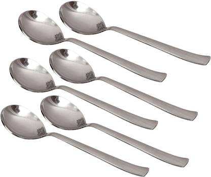 INDIAN ART VILLA Steel Soup Spoon Set