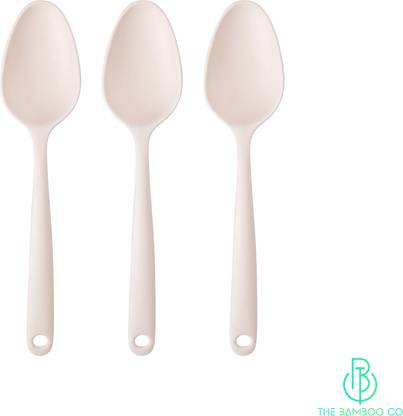 The Bamboo Co Bamboo Fiber White Serving Spoon Bamboo Serving Spoon Set