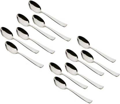rahull P-12 Pieces Stainless Steel Small Spoons for Container_Length 9 cm_Silver#19 Stainless Steel Sugar Spoon Set