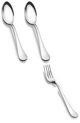 Manojit Stainless Steel Tableware Set 2 Spoons & 1 Fork Durable & Elegant Dining Utensil Stainless Steel Soup Spoon