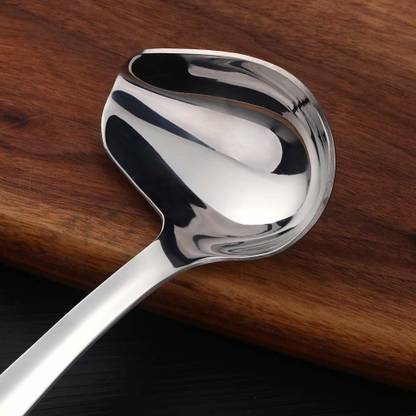 CRING Sauce Ladle, BuyGo Drizzle Spoon with Spout Gravy pack 1 Disposable Stainless Steel Cream Spoon