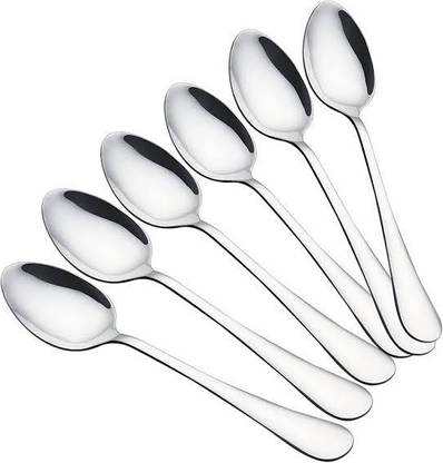 Fably 6pc Best quality Dessert Spoon / Dinner Spoon Cutlery set (pack of 6) Steel Dessert Spoon Set