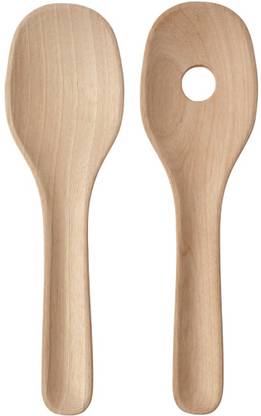 IKEA SKALLKNEKT 2-piece salad servers set, solid birch Wooden Salad Spoon