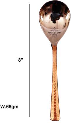 INDIAN ART VILLA Serving Spoon Steel, Copper Serving Spoon