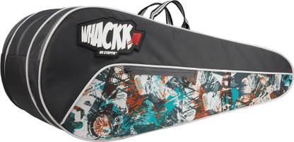 WHACKK Team Grey Printed Tennis Badminton Squash Cover Kit Bag 6T 8B Racket Duffel