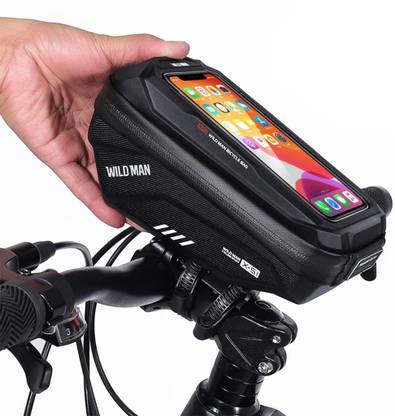 Lyla Waterproof Bike Handlebar Cell Phone Holder Case Front Frame Bag Mount Black