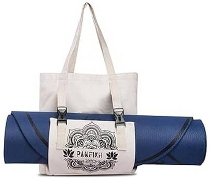 PANFIKH Yoga Mat Tote Bag Yoga Mat Holder Bag Natural Cream