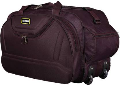 RIDA Nylon 55L Travel Luggage Duffel Bag for Men & Women Roller Wheels-55 L(Purple)
