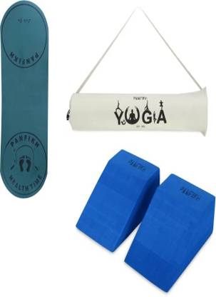 PANFIKH Yoga Mat For Exercise With Yoga Block & Yoga Bag Combo Of 3