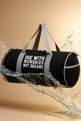 Dmade Gym Bag with Shoe Pocket and Inspiring Quote Print | Lightweight Sports Duffel