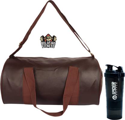 BoldFire Unisex Fitness leather Gym Bag With Gym Shaker (Pack of 2)
