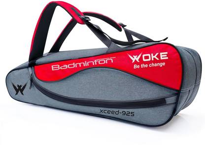 woke Exceed Badminton Kit Bag, Double Zipper, Spacious Badminton Equipment Bag