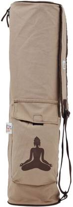 WishKraft Yoga Mat Carry Bag, Camel Brown Color, Full Zip, Multi Pockets, Shoulder Strap