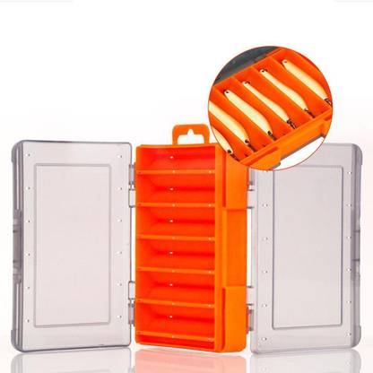 Lyla Fishing Tackle Box Clear Double Sided Jig Storage Container Organizer Orange