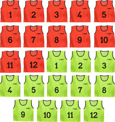 LYGER Bibs (24 Pcs)Orange, Yellow Medium Football, Hockey Bib