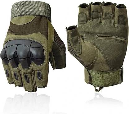 Shopeleven Rubber Knuckle Punch | Non-Slip Half Finger With Firm Padding Motorcycle Gloves Cycling Gloves