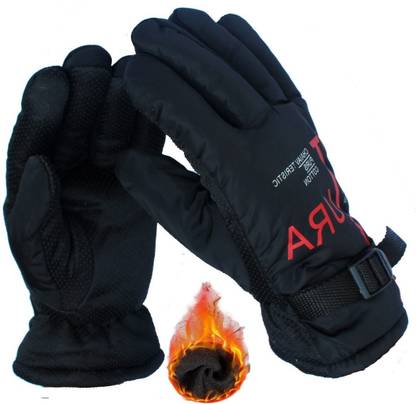 AlexVyan Red Anti Slip Snow Proof Warm Winter Gloves Cycling,Bike,Motorcycle Protective Riding Gloves