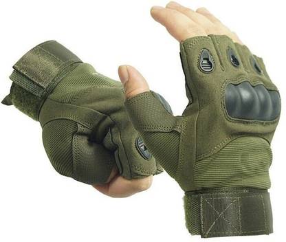 HOC Hand Protection Tactical & Breathable Half Fingers Bike Riding Gloves for Riders Riding Gloves