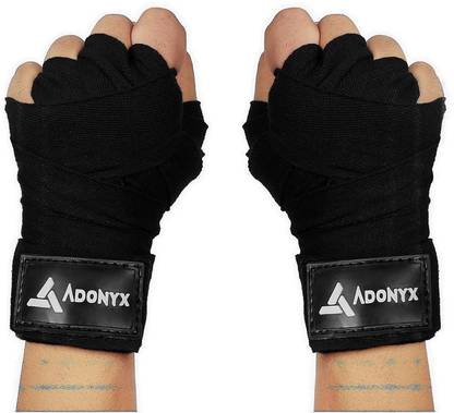 ADONYX Boxing Hand Wrap Black Stretchable Hand Wraps for Men And Women Boxing Hand Wrap Gym & Fitness Gloves