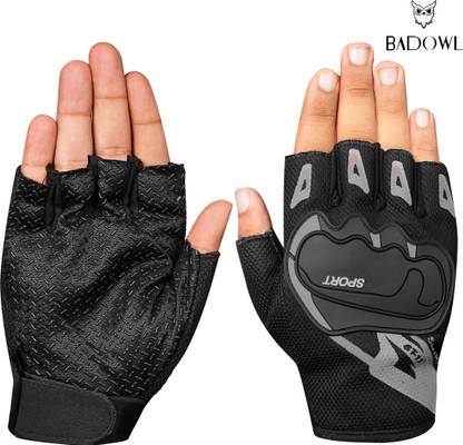 BAD OWL Half-Finger Sports Gloves for Men & Women, Anti-slip, Breathable, Cycling Cycling Gloves