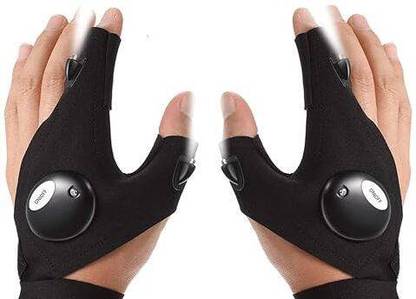 decostan Flashlight Gloves Light Fingerless Cycling Gloves (Black) Cycling Gloves