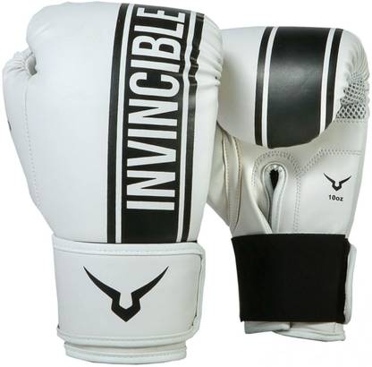 Invincible Tejas Training Boxing Gloves, White/Black - 14 Oz Boxing Gloves
