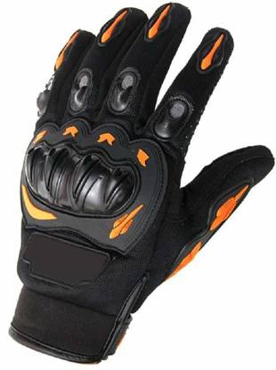 Prescent Rider Hand Gloves for Riding Bikes/Motorcycles/Cycles (Orange, Free Size) Riding Gloves