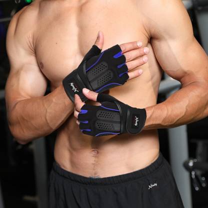 Xfinity Fitness Mens Gym Gloves with 12 inch Wrist Support and Anti Slip Gym & Fitness Gloves