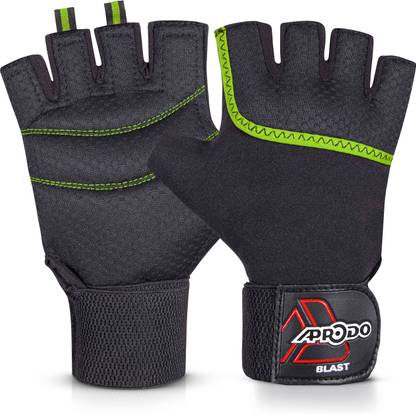 aprodo Sports Weight Lifting Workout Gym Gloves with Wrist Support, Unisex, Free Size Gym & Fitness Gloves