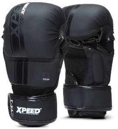 XpeeD Striking MMA Gloves | Matt PU Grappling Glove for Martail Arts Wrap Closure L/XL Boxing Gloves
