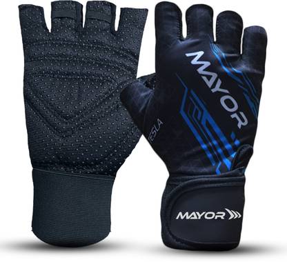 MAYOR Tesla Gym Gloves With Wrist Support, Weight Lifting Gloves (Free Size) Gym & Fitness Gloves