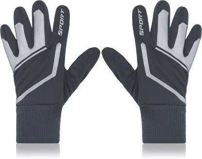 Aseenaa Full Finger Warm Winter Gloves For Bike Riding For Boys & Men, Color : Grey Driving Gloves
