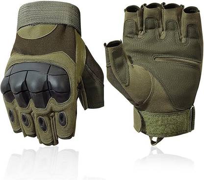 Shopeleven Rubber Knuckle Punch | Non-Slip Half Finger With Firm Padding Motorcycle Gloves Cycling Gloves