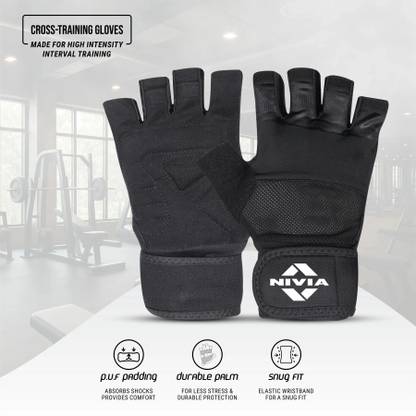 NIVIA Enduro , Leather Palm, Ideal for Cross Training & Weightlifting Gym & Fitness Gloves