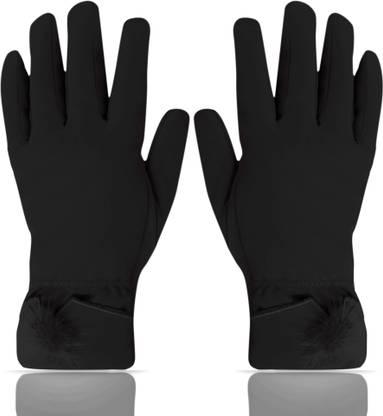 Aseenaa Winter Fur Gloves for Women & Girls Bike Riding, Fits Everyone Above 10 Years Driving Gloves