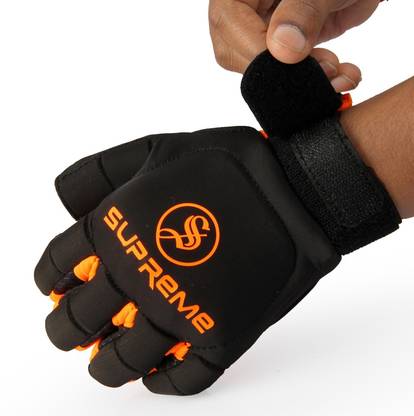 Supreme Hockey Player Gloves Black/Orange Size Small (Lefty) Hockey Gloves