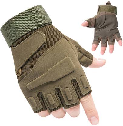 zaysoo Fingerless Gloves Slip Adjustable Half Finger Sports Gloves Climbing Cycling Gym & Fitness Gloves