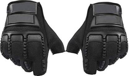 aksmit Unisex Bike Riding Cycling Racing Half Gloves Black 1 Pair L Size Riding Gloves