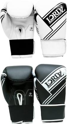 Lordz Boxing Gloves pu leather Set of 2 Pairs ( white and black ) SIZE 12OZ Boxing Gloves
