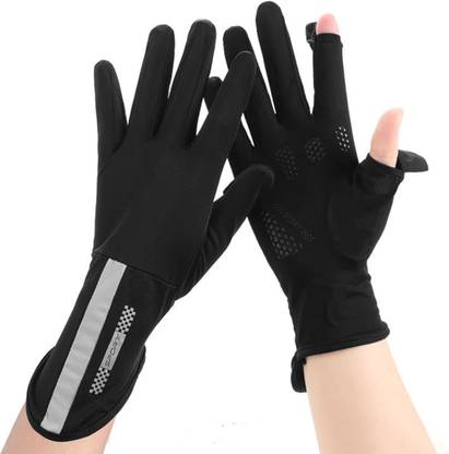ZITRONIX Womens UV Protection Ice Silk Sun Gloves Open Finger Anti Slip Driving Gloves Driving Gloves