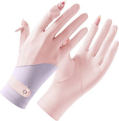 SNOWIE SOFT Womens Sun Protection Gloves UPF 50 Plus for Cycling Driving and Gardening Pink Riding Gloves