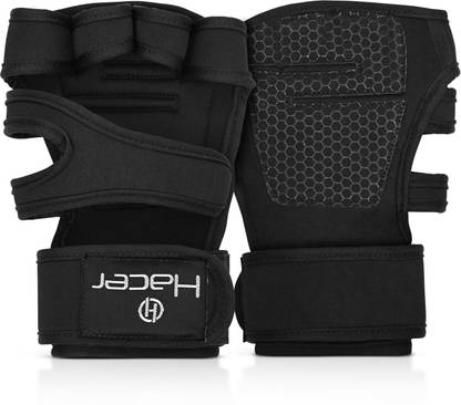 Hacer Gym Gloves Weight Lifting Hand Grips with Wrist Wrap Support Half Finger Gym & Fitness Gloves