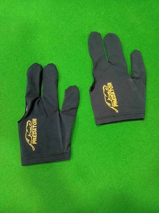 CLUB 147 Men's Nylon Pool Gloves Pack of 2 Large (Black) Billiard Gloves