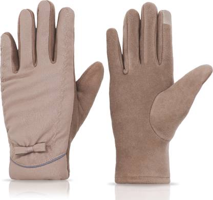 Aseenaa Unisex Gloves For Biking And Cycling, Touch Screen Bike Riding Glove, Color: Brown Driving Gloves