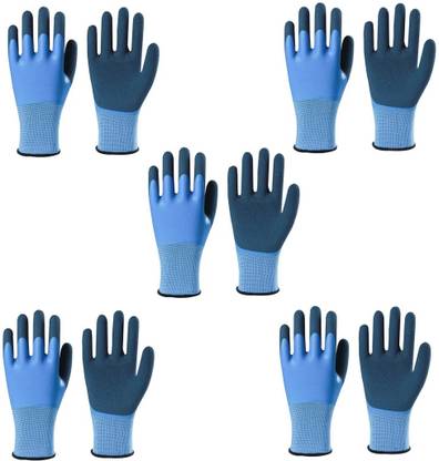 RBGIIT Waterproof Work Gloves Liquid Proof Double Coated Working Multi Purpose Nylon K1 Climbing Gloves