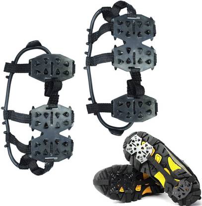 Venzina 1 Pair Crampons for Shoes, Traction Cleats Ice Snow Grips for Women Men Climbing Gloves