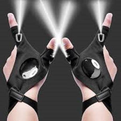 decostan LED Fingerless Gloves with Lights for Activities in Low Light, Cycling Gloves