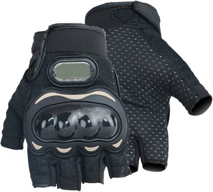 Yeahmom Half Finger Hard Knuckle MotorBike Outdoor Breathable & Protective Riding Gloves Riding Gloves