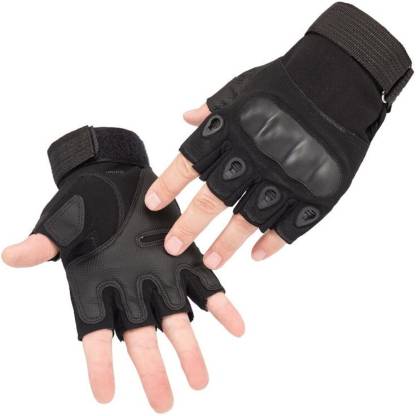 LAFILLETTE Half Finger Hard Knuckle Motorcycle Army Shooting Outdoor Breathable Gloves Gym & Fitness Gloves